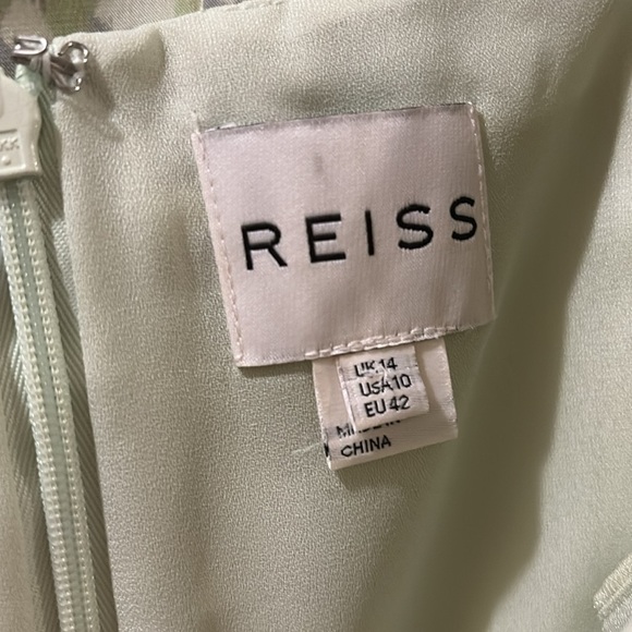 Reiss Green Mini Dress Short Sleeve - cheetah print - 100% silk - size 10 - Picture 3 of 7
